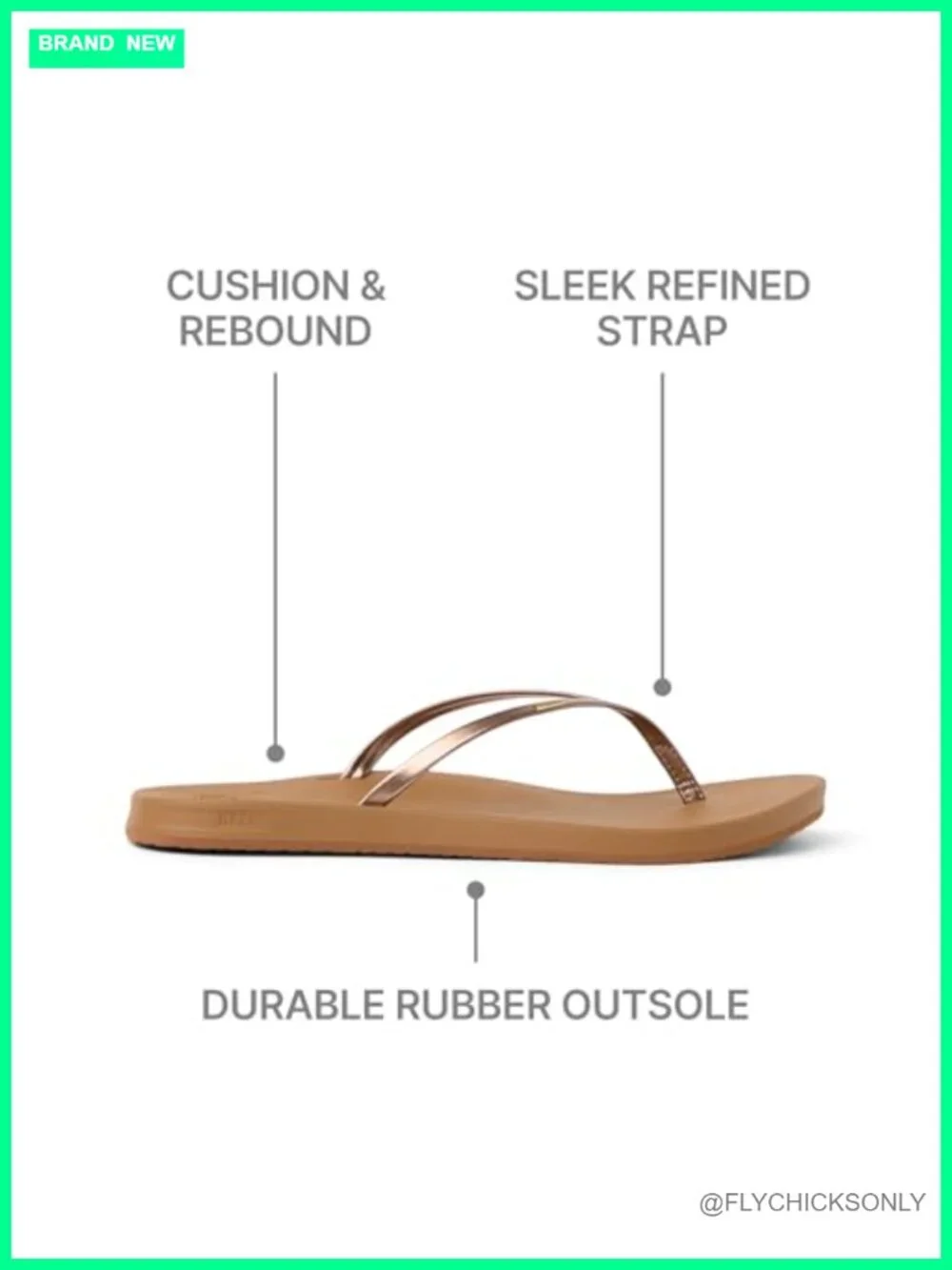 Women's Cushion Slim Thong Sandals - Hook & Loop Closure